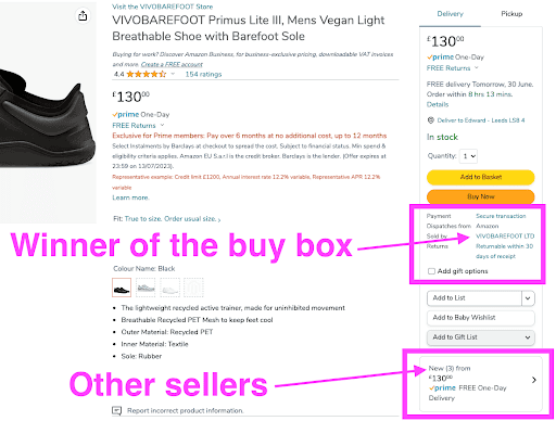 Amazon wholesale buy box